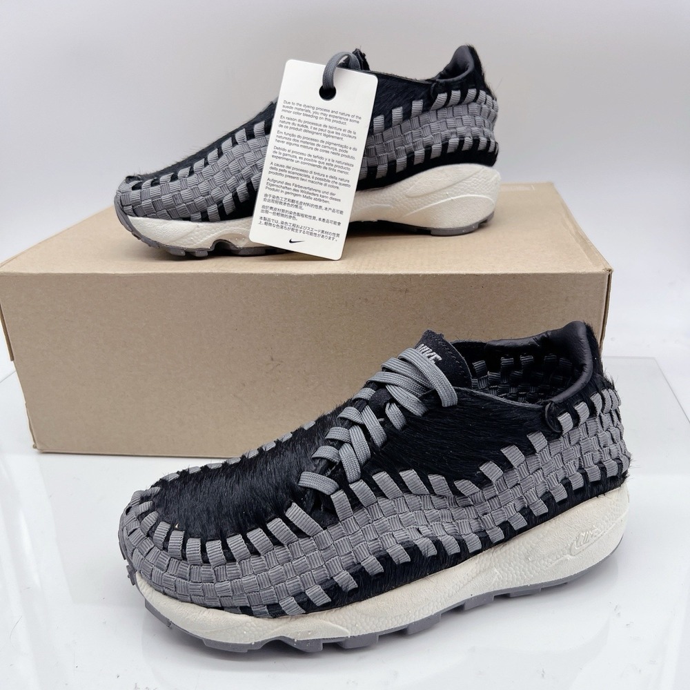 Nike Air Footscape Woven Women's Platform Sneakers Shoes Black Grey US 5.5 - Picture 3 of 13
